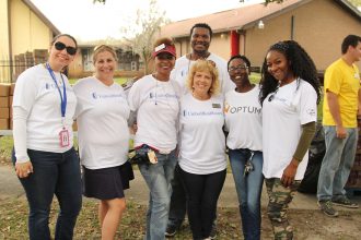 Volunteers from United Healthcare and Optum helped distribute hurricane relief supplies at St. Andrews Lutheran By-the-Sea Church in Jacksonville Beach after Hurricane Matthew.