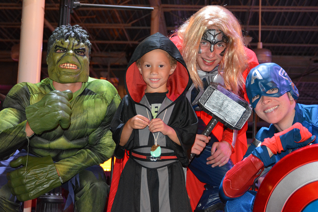 How many Avengers does it take to have a blast a Halloween Doors and More? As many as you can find – Hulk, Thor and Captain America took a little time from world-saving to come to the event. (Photo credit: David Luck, Community Hospice & Palliative Care)