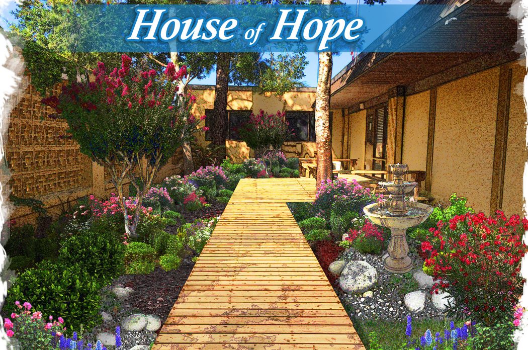 Rendering of the House of Hope courtyard