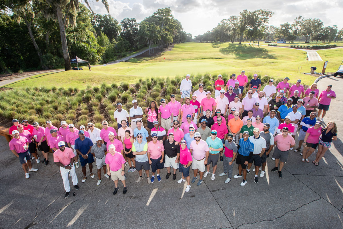 Inaugural Real Men Wear Pink Golf Tournament participants.