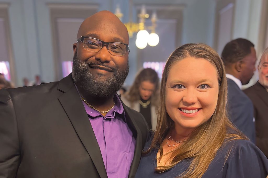 Youth Crisis Center Stop Now and Plan (SNAP) Manager Eric Anderson, with fellow nominee Ashle Jennings, received the FJJA Service Excellence Award from the Florida Juvenile Justice Association and Department of Juvenile Justice at their Annual Legislative Reception. 