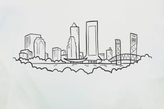 illustration of Jacksonville skyline
